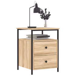 vidaXL Bedside Cabinets Nightstand Bed Table 2 pcs Sonoma Oak Engineered Wood - sonoma oak