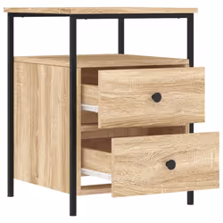 vidaXL Bedside Cabinets Nightstand Bed Table 2 pcs Sonoma Oak Engineered Wood - sonoma oak - Additional view 6