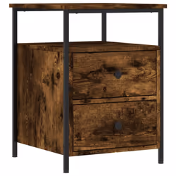 vidaXL Bedside Cabinet Bedside Table Side Table Smoked Oak Engineered Wood - smoked oak