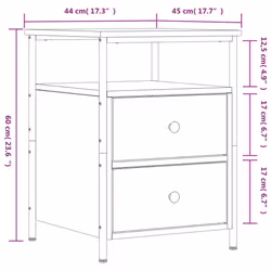 vidaXL Bedside Cabinet Bedside Table Side Table Smoked Oak Engineered Wood - smoked oak - Additional view 10
