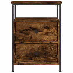 vidaXL Bedside Cabinet Bedside Table Side Table Smoked Oak Engineered Wood - smoked oak - Additional view 4