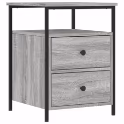 vidaXL Bedside Cabinet Bedside Table Side Table Smoked Oak Engineered Wood - grey sonoma
