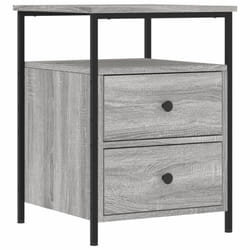 vidaXL Bedside Cabinet Bedside Table Side Table Smoked Oak Engineered Wood - grey sonoma