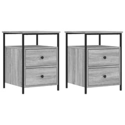 vidaXL Bedside Cabinets Nightstand Bed Table 2 pcs Sonoma Oak Engineered Wood - grey sonoma
