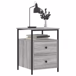 vidaXL Bedside Cabinets Nightstand Bed Table 2 pcs Sonoma Oak Engineered Wood - grey sonoma