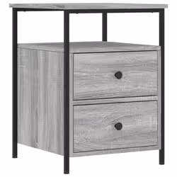 vidaXL Bedside Cabinets Nightstand Bed Table 2 pcs Sonoma Oak Engineered Wood - grey sonoma - Additional view 4