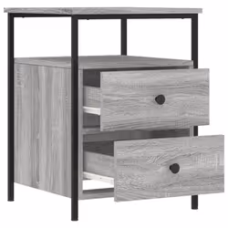 vidaXL Bedside Cabinets Nightstand Bed Table 2 pcs Sonoma Oak Engineered Wood - grey sonoma - Additional view 6