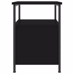 vidaXL Bedside Cabinet Bedside Table Telephone Table Black Engineered Wood - black - Additional view 5