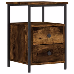 vidaXL Bedside Cabinets Nightstand Bed Table 2 pcs Sonoma Oak Engineered Wood - smoked oak - Additional view 4