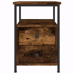 vidaXL Bedside Cabinets Nightstand Bed Table 2 pcs Sonoma Oak Engineered Wood - smoked oak - Additional view 5
