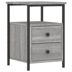 vidaXL Bedside Cabinet Bedside Table Telephone Table Black Engineered Wood - grey sonoma