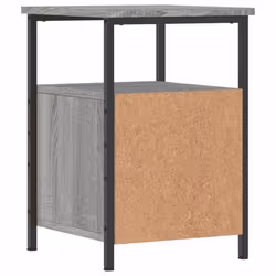 vidaXL Bedside Cabinet Bedside Table Telephone Table Black Engineered Wood - grey sonoma - Additional view 7