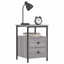 vidaXL Bedside Cabinets Nightstand Bed Table 2 pcs Sonoma Oak Engineered Wood - grey sonoma