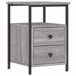 vidaXL Bedside Cabinets Nightstand Bed Table 2 pcs Sonoma Oak Engineered Wood - grey sonoma - Additional view 4