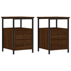 vidaXL Bedside Cabinets Nightstand Bed Table 2 pcs Sonoma Oak Engineered Wood - brown oak
