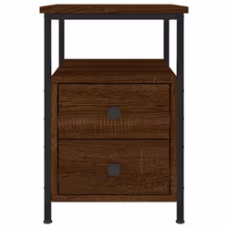 vidaXL Bedside Cabinets Nightstand Bed Table 2 pcs Sonoma Oak Engineered Wood - brown oak - Additional view 5