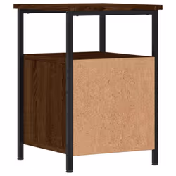 vidaXL Bedside Cabinets Nightstand Bed Table 2 pcs Sonoma Oak Engineered Wood - brown oak - Additional view 8