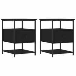 VidaXL 826024, Black, Iron, Wood, 400 mm, 420 mm, 560 mm, 2 pc(s)