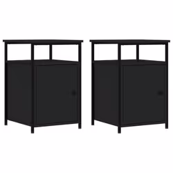 VidaXL 826034, Black, Iron, Wood, 400 mm, 420 mm, 600 mm, 2 pc(s)