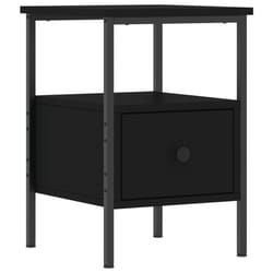 vidaXL Bedside Cabinet Bedside Table Side Table Sonoma Oak Engineered Wood - black
