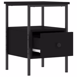 vidaXL Bedside Cabinet Bedside Table Side Table Sonoma Oak Engineered Wood - black - Additional view 4