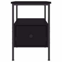 vidaXL Bedside Cabinet Bedside Table Side Table Sonoma Oak Engineered Wood - black - Additional view 5