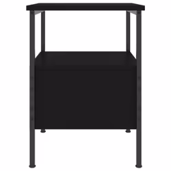 vidaXL Bedside Cabinet Bedside Table Side Table Sonoma Oak Engineered Wood - black - Additional view 6