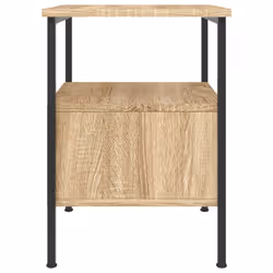 vidaXL Bedside Cabinets Nightstand Bedside Table 2 pcs Black Engineered Wood - sonoma oak - Additional view 7