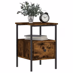vidaXL Bedside Cabinet Bedside Table Side Table Sonoma Oak Engineered Wood - smoked oak - Additional view 2