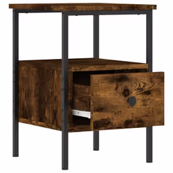 vidaXL Bedside Cabinet Bedside Table Side Table Sonoma Oak Engineered Wood - smoked oak - Additional view 4