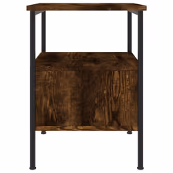 vidaXL Bedside Cabinets Nightstand Bedside Table 2 pcs Black Engineered Wood - smoked oak - Additional view 7