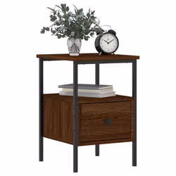 vidaXL Bedside Cabinet Bedside Table Side Table Sonoma Oak Engineered Wood - brown oak