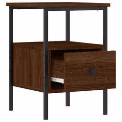 vidaXL Bedside Cabinet Bedside Table Side Table Sonoma Oak Engineered Wood - brown oak - Additional view 4