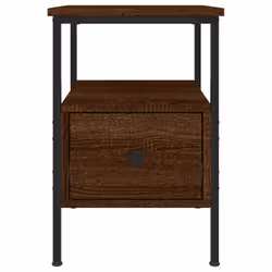 vidaXL Bedside Cabinets Nightstand Bedside Table 2 pcs Black Engineered Wood - brown oak - Additional view 6