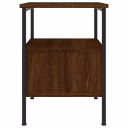 vidaXL Bedside Cabinets Nightstand Bedside Table 2 pcs Black Engineered Wood - brown oak - Additional view 7