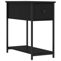 vidaXL Bedside Cabinet Side Table Nightstand Bed Table Black Engineered Wood - black