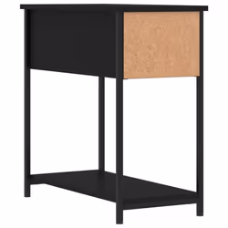 vidaXL Bedside Cabinet Side Table Nightstand Bed Table Black Engineered Wood - black - Additional view 7