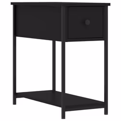 vidaXL Bedside Cabinets Side Table Nightstand 2 pcs Smoked Oak Engineered Wood - black, 2 pcs - Additional view 4
