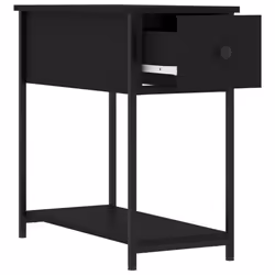 vidaXL Bedside Cabinets Side Table Nightstand 2 pcs Smoked Oak Engineered Wood - black, 2 pcs - Additional view 6