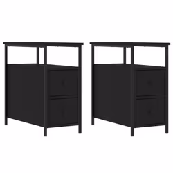 VidaXL 826064, Black, Iron, Wood, 300 mm, 600 mm, 600 mm, 2 pc(s)