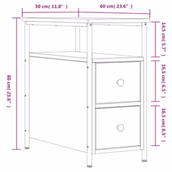 vidaXL Bedside Cabinet Bedside Table Side Table Sonoma Oak Engineered Wood - grey sonoma - Additional view 10