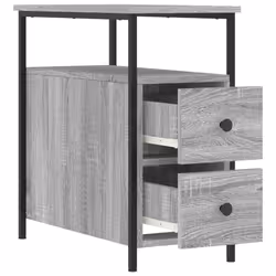 vidaXL Bedside Cabinet Bedside Table Side Table Sonoma Oak Engineered Wood - grey sonoma - Additional view 5