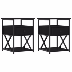 VidaXL 826074, Black, Iron, Wood, 400 mm, 420 mm, 550 mm, 2 pc(s)