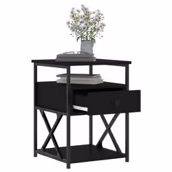 VidaXL 826074 nightstand/bedside table Black - Additional view 4