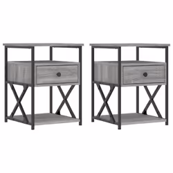 VidaXL 826080, Oak, Iron, Wood, 400 mm, 420 mm, 550 mm, 2 pc(s)