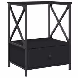 VidaXL 826083, Black, Iron, Wood, 500 mm, 410 mm, 650 mm, 1 pc(s)