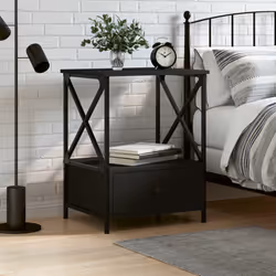 VidaXL 826083 nightstand/bedside table Black