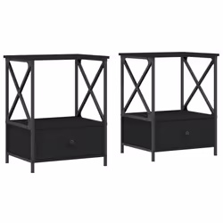 VidaXL 826084, Black, Iron, Wood, 500 mm, 410 mm, 650 mm, 2 pc(s)