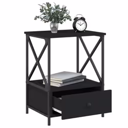 VidaXL 826084 nightstand/bedside table Black - Additional view 4