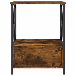 vidaXL Bedside Tables Bedside Cabinet Nightstand Side Table Engineered Wood - smoked oak, 2 pcs - Additional view 5